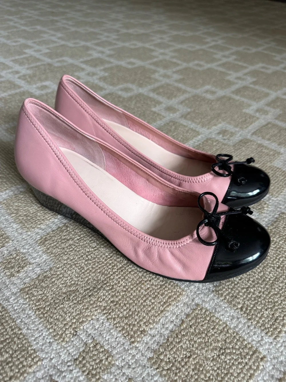 Cole Haan Nike Air Pink Leather Cap Toe Wedge Ballet Shoes Size 8.5 - Picture 13 of 13